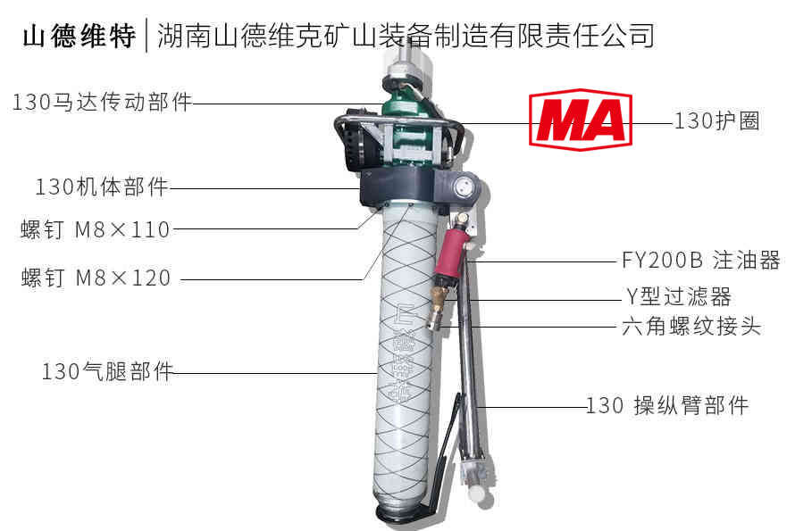 mqt130氣(qi)動(dòng)錨杆鑽機(jī)