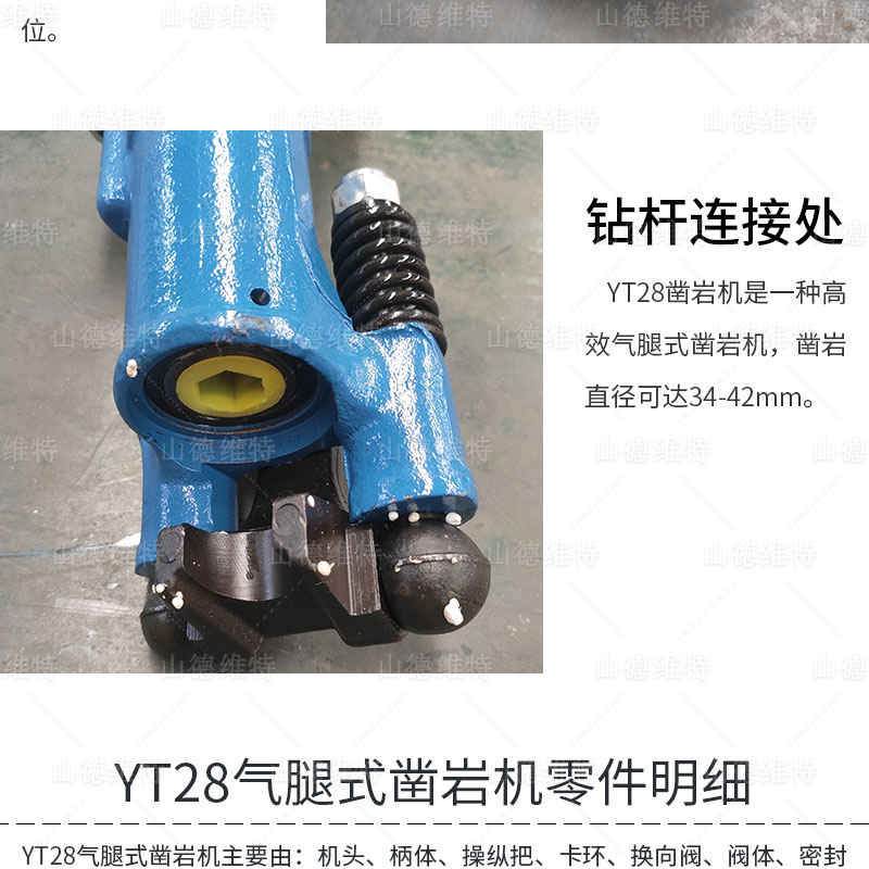 yt28鑿岩機(jī)氣(qi)腿連接部(bu)位圖片